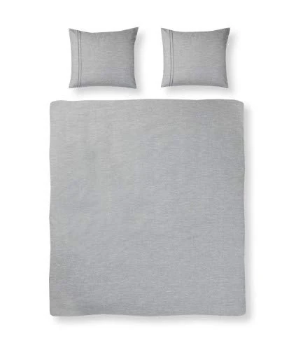 Papillon Deluxe Milford Duvet Covers, Cotton, Grey, 200 x 200/220 cm - Image 1