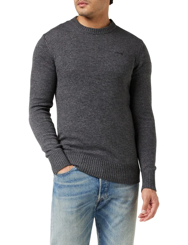 Schott NYC Men's Pllance1 Pullover Sweater Not Applicable, Anthracite, Large