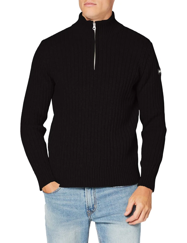 Schott NYC Men's Plecorage2 Pullover Sweater Not Applicable, Black, Large