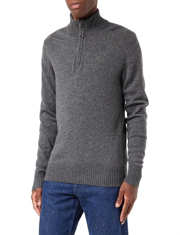 Schott NYC Men's Pllance2 Pullover Sweater, Anthracite, Small