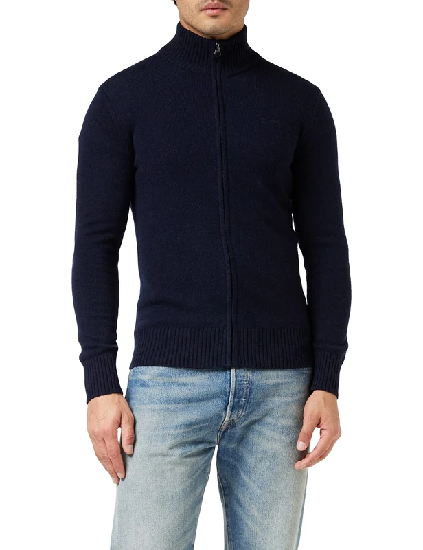Schott NYC Men's Pllance3 Pullover Sweater, Navy, Large
