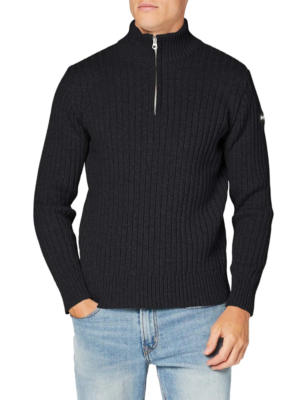 Schott NYC Men's Plecorage2 Pullover Sweater Not Applicable, Anthracite, Medium