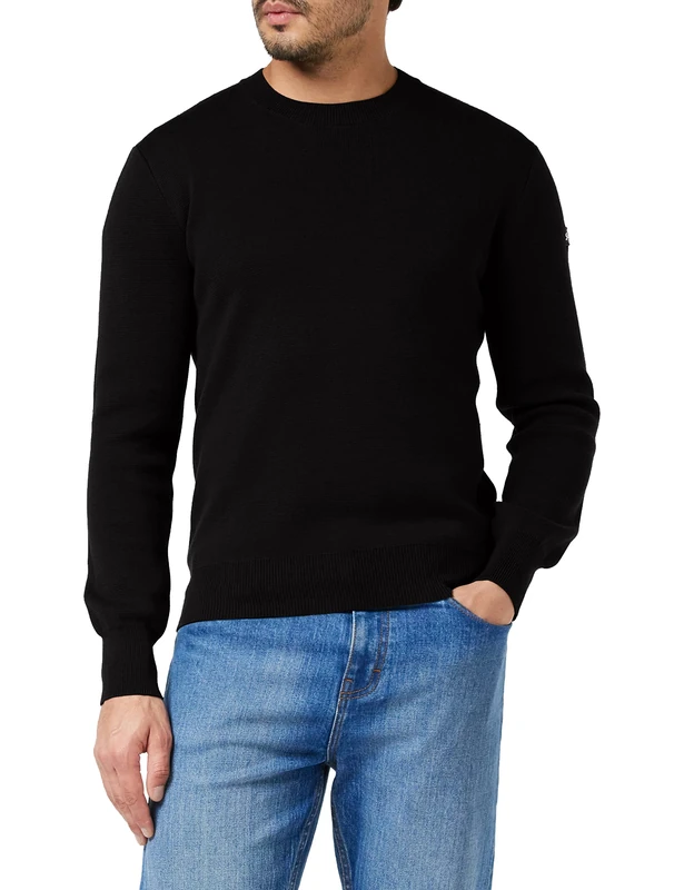 Schott NYC Men's Plkern1 Pullover Sweater Not Applicable, Black, X-Large