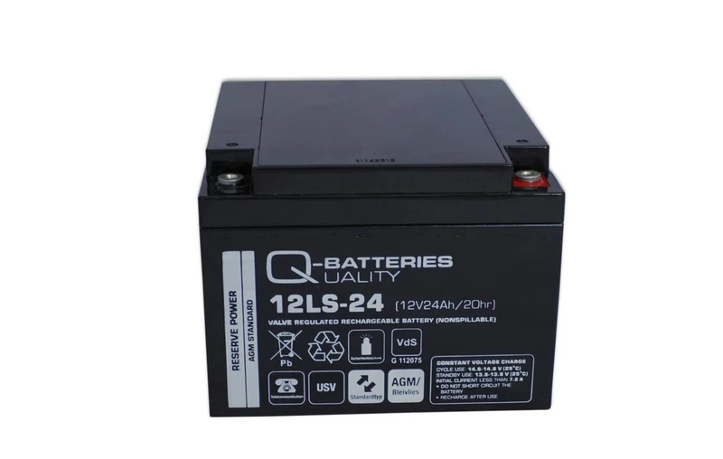 Q-Batteries 12LS-24 12V 24Ah Lead-Fleece Battery AGM VRLA with VDs