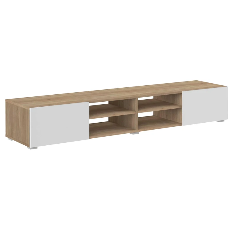 Temahome Podium tv Stand 185 with 2 Doors, Oak & White