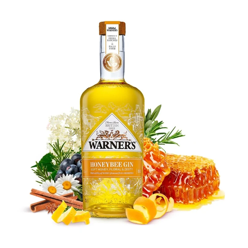 Warner’s Honey Flavoured Gin 70cl, Premium Honeybee Gin, Great for Gin Gifts, Gin With Real Honey, Ideal For Gin Based Cocktails Including Gin & Tonic or Tom Collins