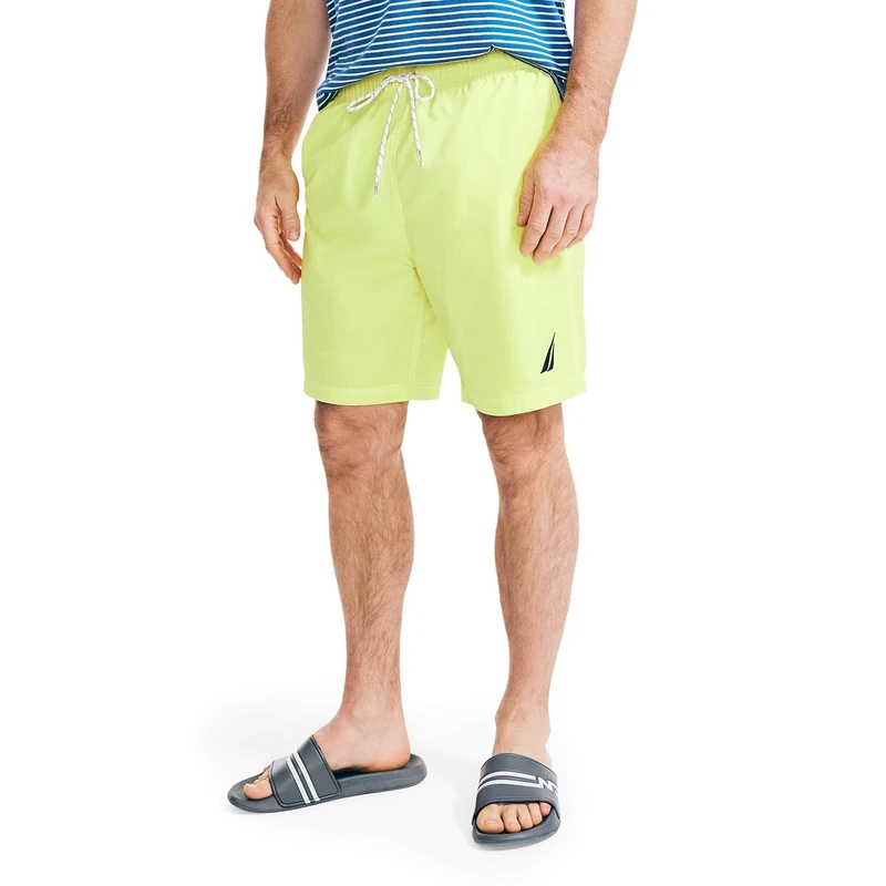 Nautica mensSolid Quick Dry Classic Logo Swim Trunk Swim Trunks - Yellow - Medium
