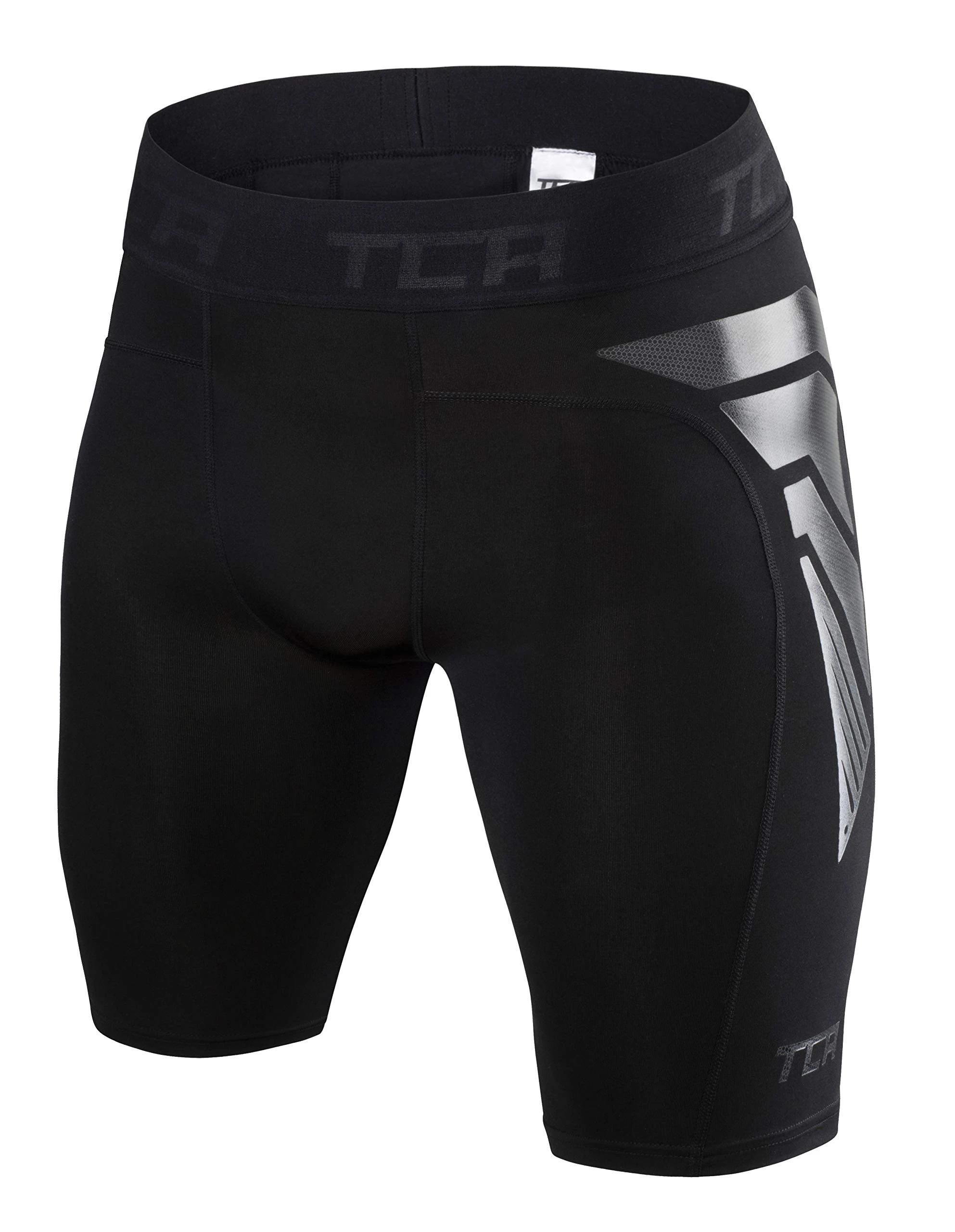 TCA Men's CarbonForce Pro Compression Base Layer Shorts Thermal Under Gear - Black Stealth, M