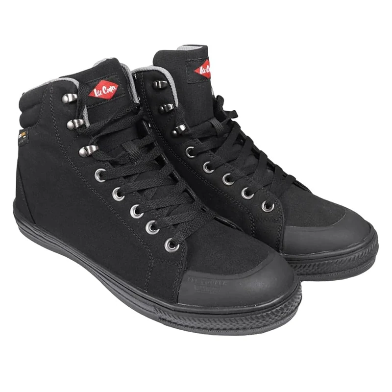 Lee Cooper Workwear LCSHOE158 Unisex Mens Ladies SB / SRA Retro Baseball Boot Work Safety Shoe, Cordura Boot Black, Black, 8 UK