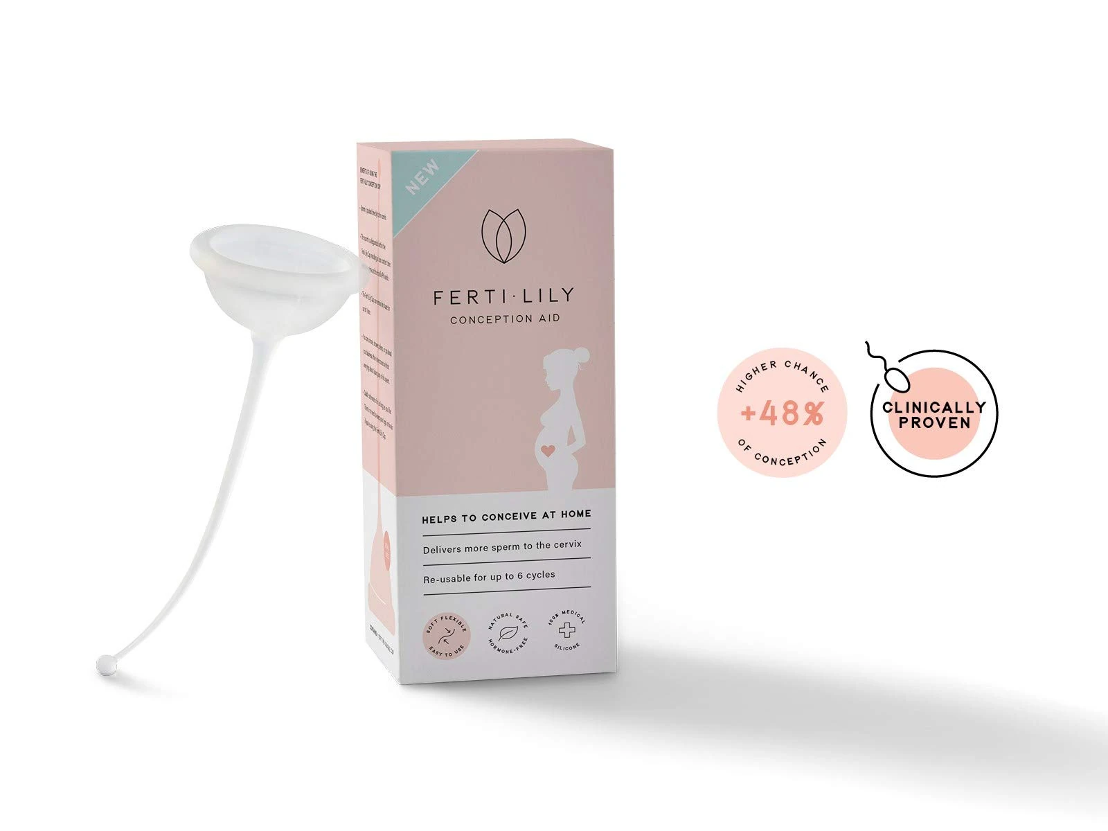 FERTILILY Conception Cup. Hormone Free Fertility Which Helps to Conceive at Home. Improves The Chances of Pregnancy by 48%. Medical Grade Silicone