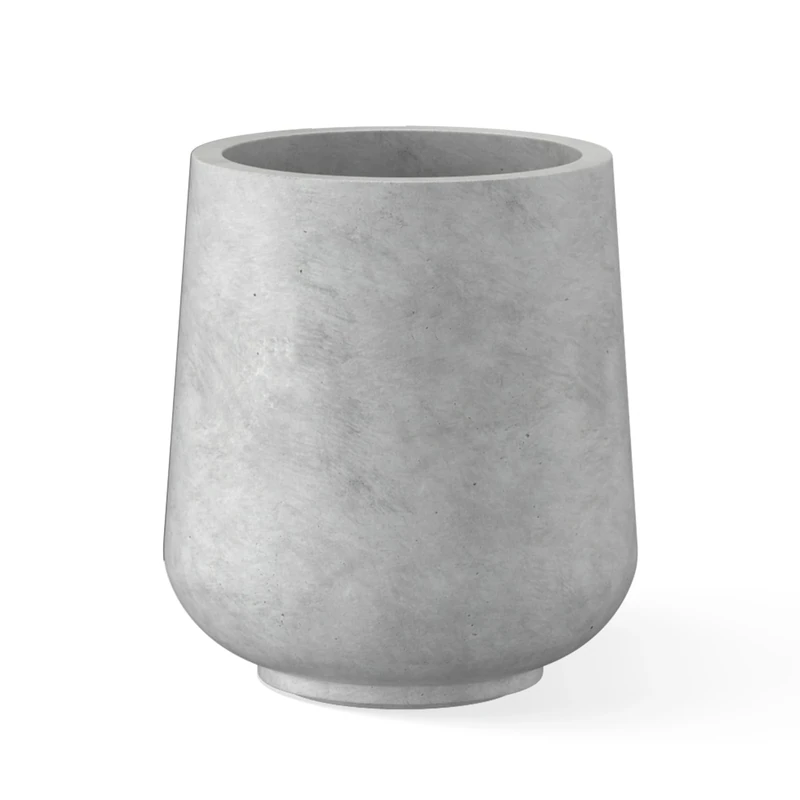 Kante Pots Containers with Drainage Holes for Patio, Balcony, Backyard, Living Room, 17.3 Inch Tall, Concrete Gray