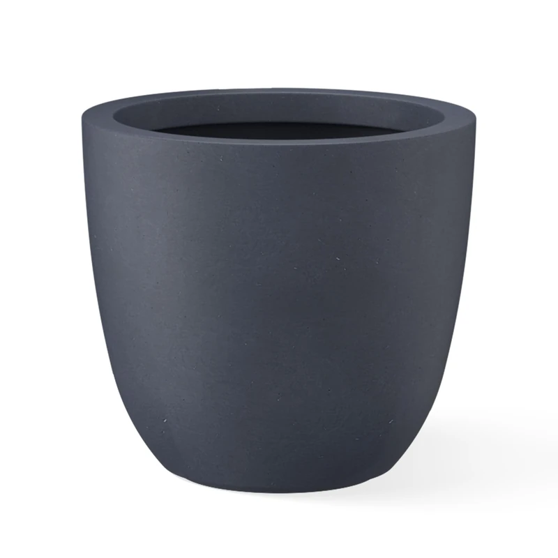 Kante Planter, Concrete, Charcoal, 18" W