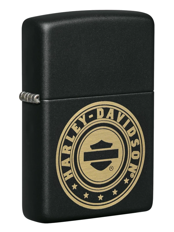 Zippo Harley-Davidson Laser Engrave Logo Black Matte Pocket Lighter