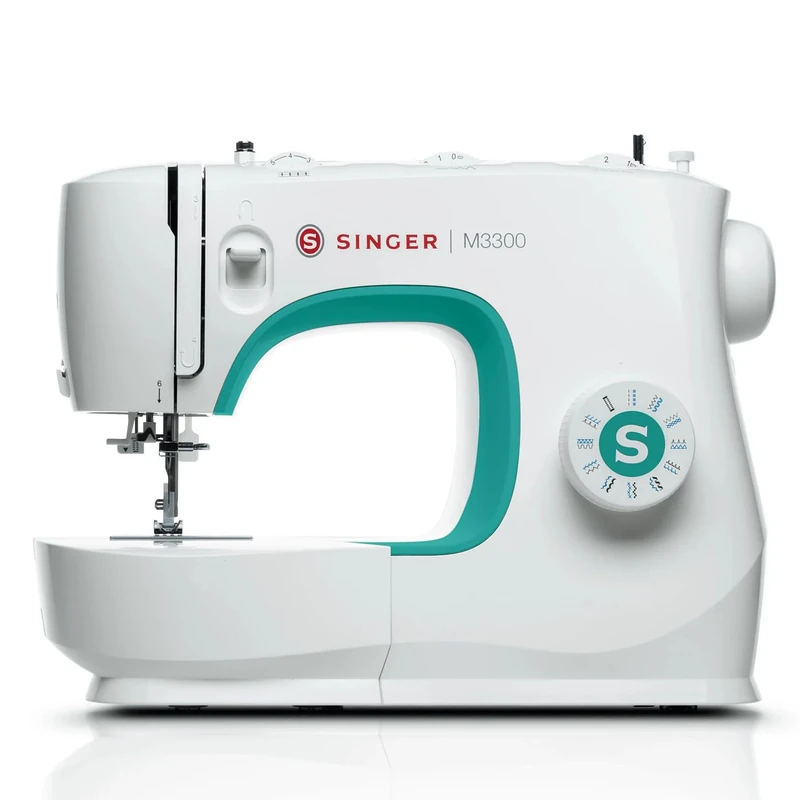 Singer M3300 Sewing Machine with 97 Stitch Applications, Metal Plastic, Green/White