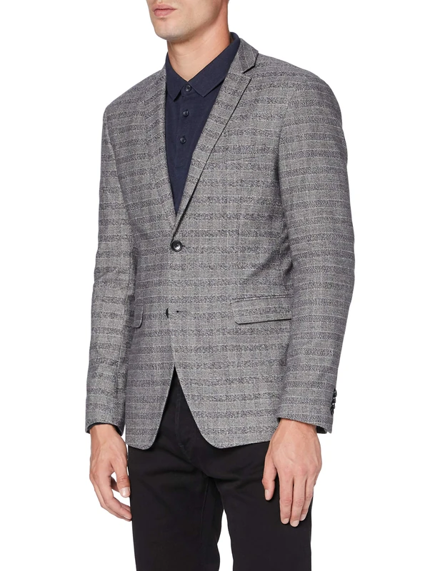 ESPRIT Collection Men's 090eo2g308 Blazer Not Applicable, 032/Gray 3, 90