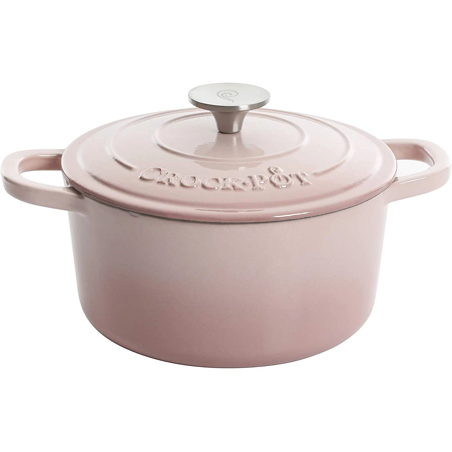 Crock-Pot Artisan Round Enameled Cast Iron Dutch Oven, 5-Quart, Blush Pink