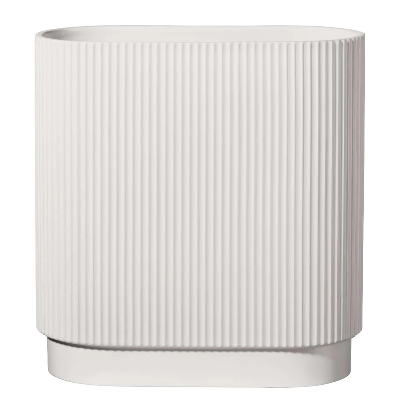 ASA Art Deco 63017091 Vase Made of Stoneware in White with Matte Finish Handmade Dimensions: 34.5 cm x 16 cm x 40 cm