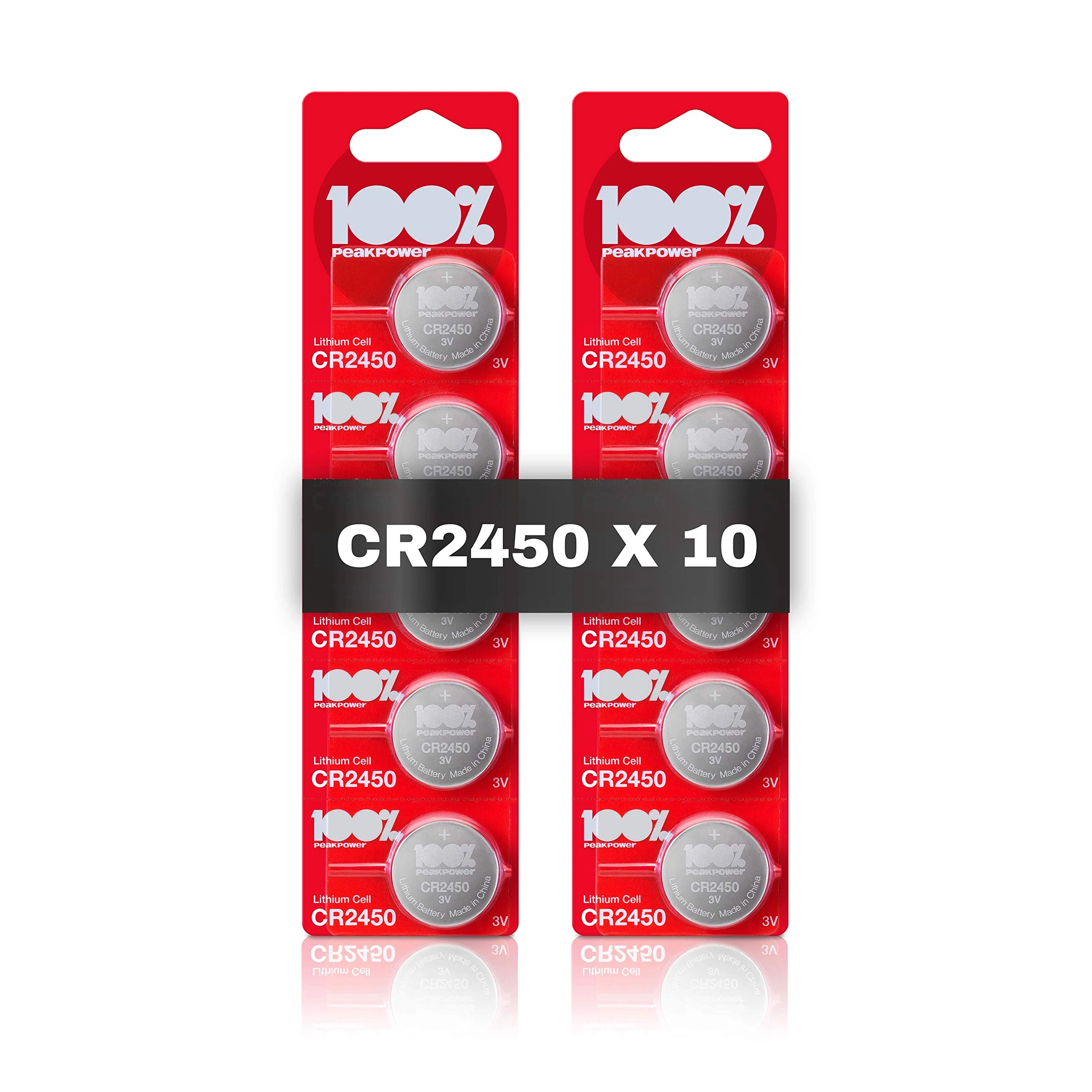 CR2450 Battery 3v lithium pack of 10