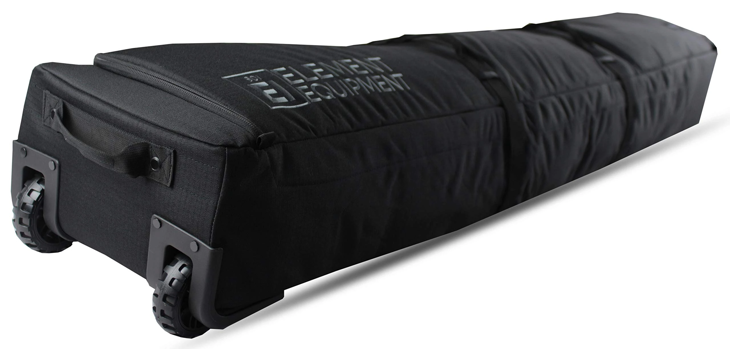 Element Equipment Wheeled Padded Ski Bag Ultimate Double - Premium High End Double Roller Travel Bag 167 Black Ripstop