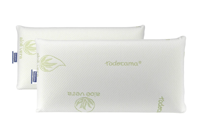 Todocama Todolit Viscoelastic Aloe Vera Plus Pillow, Green, Pack of 2, 75 cm