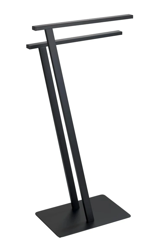 WENKO Lirio Towel Stand Matt Black, Metal, 20 x 76.5 x 40 cm