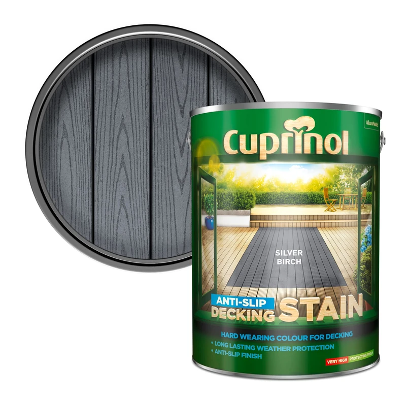 Dulux Cuprinol Anti-Slip Decking Stain - Silver Birch - 5L