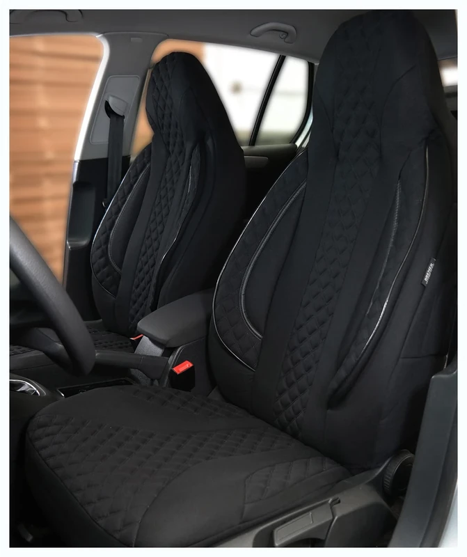 BREMER SITZBEZÜGE Seat Covers for Car Seats Compatible with Ford Ka+ MK3 2016 Driver and Passenger Protective Covers Seat Protector Seat Cover FB:PL404 (Black)