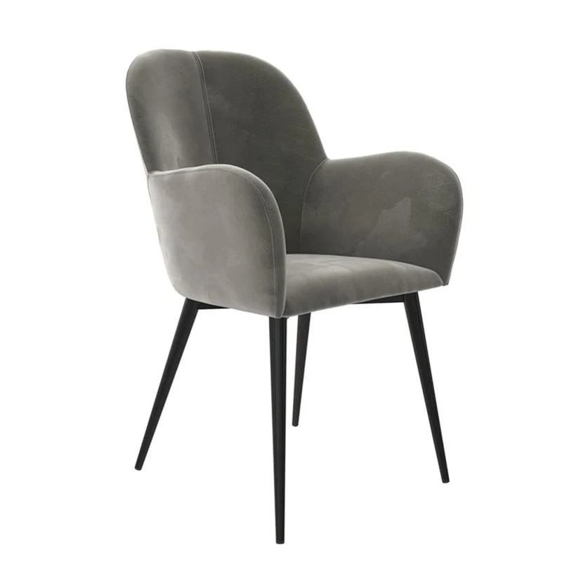 DHP Furniture Fitz Accent Chair Velvet Grey