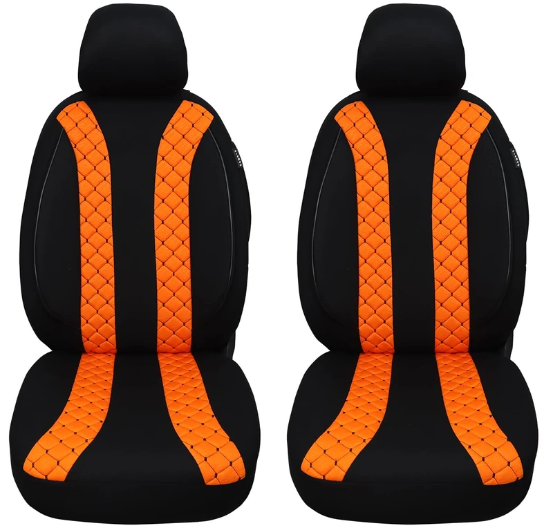 Custom Seat Covers for Car Seats Compatible with Audi A3 8V 2012-2019 Driver and Passenger Protective Covers Seat Protector Seat Cover FB:N305 (Black/Orange) - Image 1