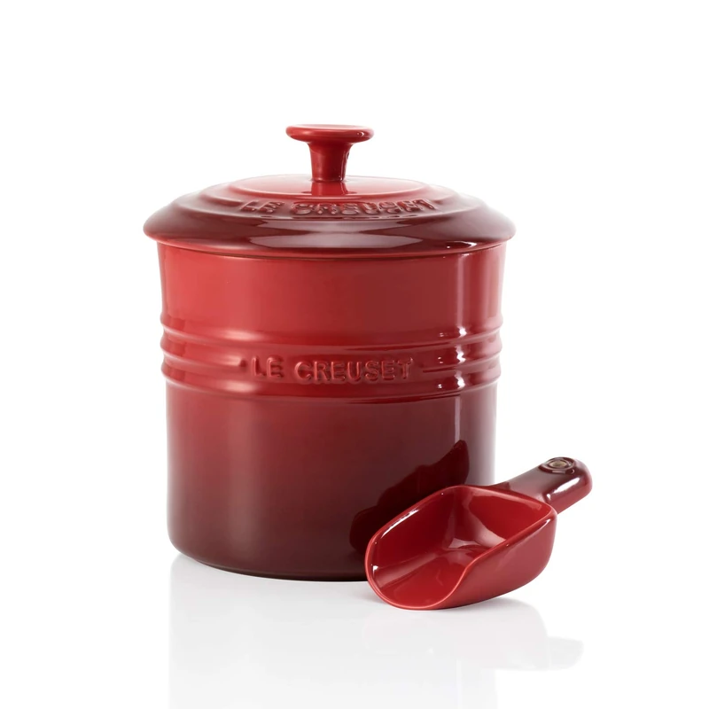 Le Creuset Stoneware Pet Food Container, 1.9 L, Cerise, 61402170600099