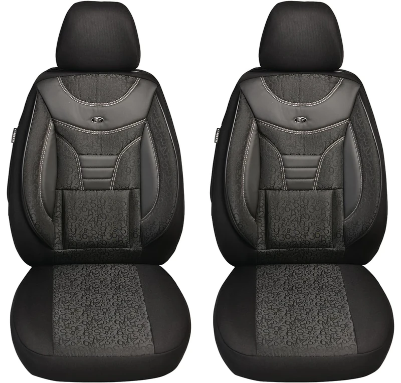 BREMER SITZBEZÜGE Made-to-Measure Car Seat Covers Compatible with Ford Mustang 5 Driver & Passenger Set from 2005-2008 / Pack of 2 in Black