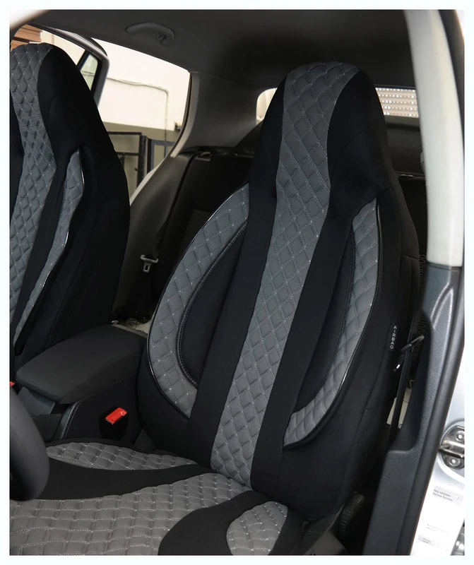 BREMER SITZBEZÜGE Custom Seat Covers Compatible with Renault Scenic JZ Driver & Passenger from 2009-2016 PL407 Black/Grey - Image 1