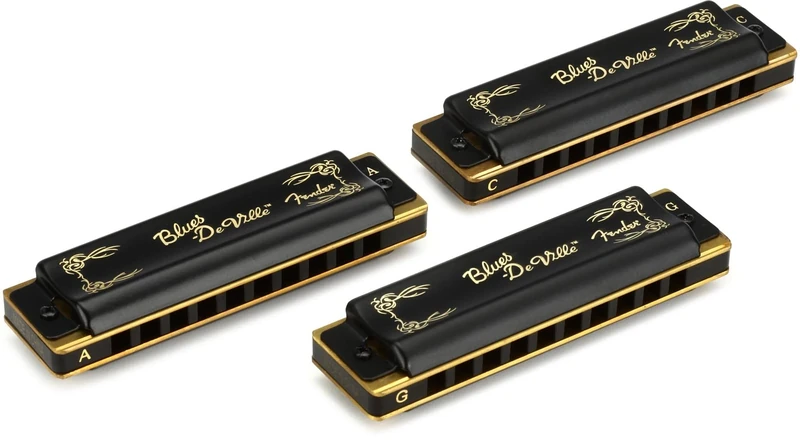 Fender Blues DeVille Harmonicas - 3-Pack - Incl. Case