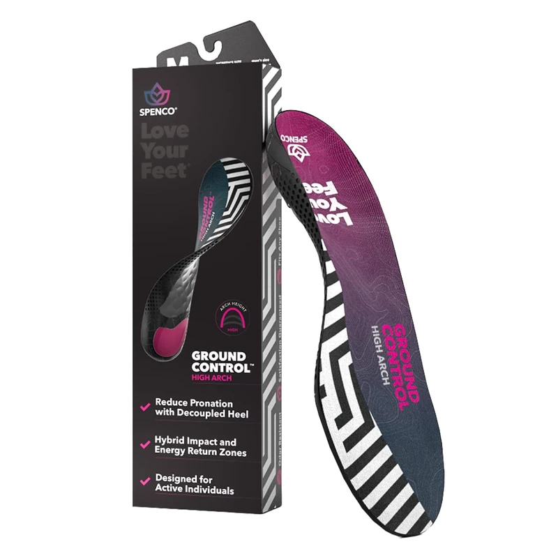 Spenco Ground Control High Arch Black Size: XS (Men's 3-4, Women's 5-6) Regular