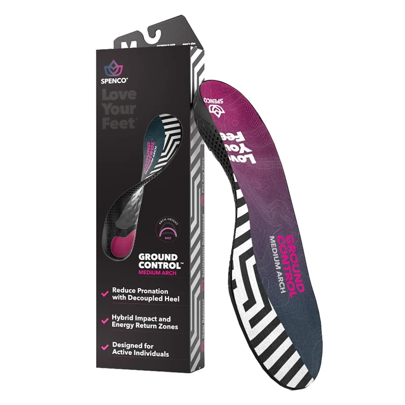 Spenco Ground Control Medium Arch Black Size: SM (Men's 6-7, Women's 7-8) Regular - Image 1