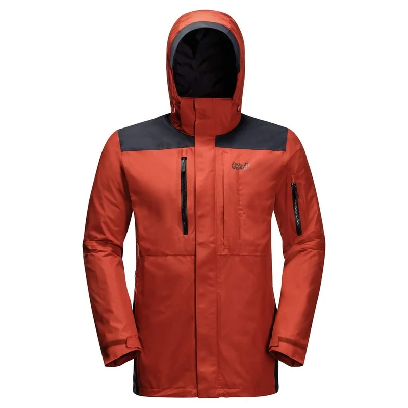 Jack Wolfskin Brecon Range Raining Jacket Men's Raining Jacket - Mexican Pepper, Small