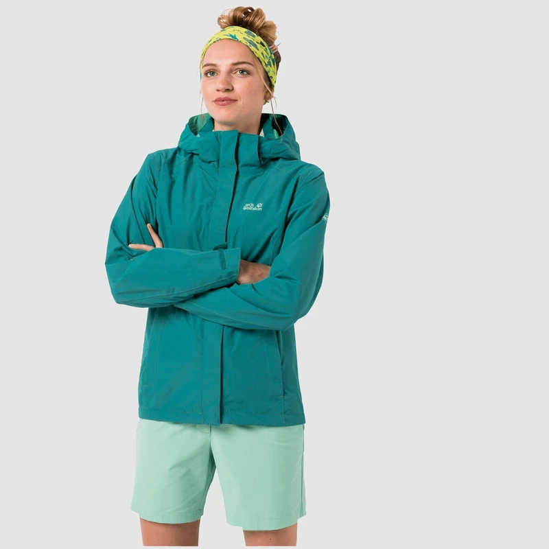 Jack Wolfskin Seven Lakes Hardshell Jacket Women's Hardshell Jacket - Emerald Green, XX-Large
