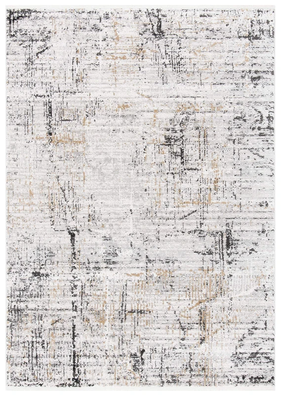 Safavieh Contemporary Indoor Woven Rectangle Area Rug, Shivan Collection, SHV718, in Grey / Gold, 91 X 152 cm for Living Room, Bedroom or Any Indoor Space