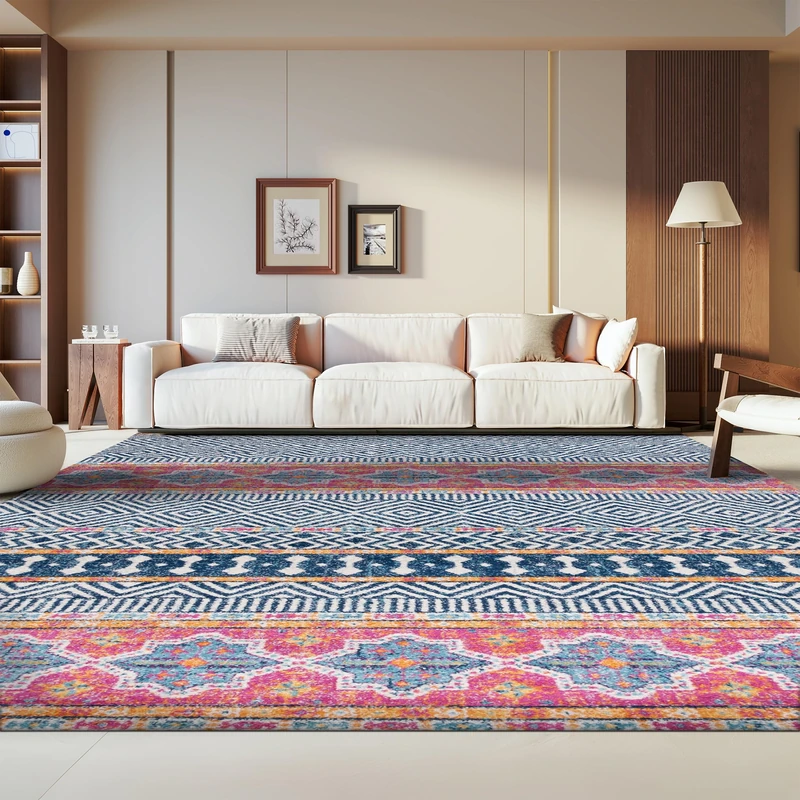Safavieh Modern Chic Indoor Woven Rectangle Area Rug, Madison Collection, MAD614, in Navy / Ivory, 183 X 274 cm for Living Room, Bedroom or Any Indoor Space - Image 1
