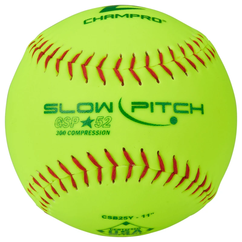 Champro ASA 11" Slow Pitch Softballs with Durahide Cover and .52 COR, 12 Pack