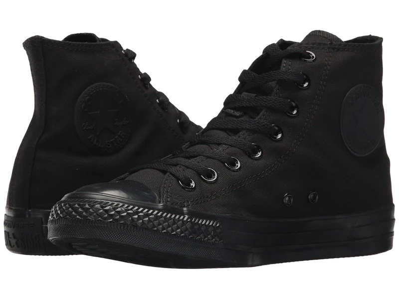 Converse Women's Chuck Taylor All Star High Top Sneakers, Black Mono Hi Top, 10.5 Women/7 Men