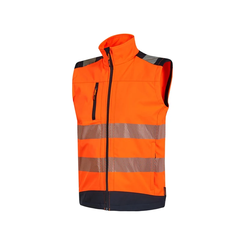 U-Power DANY, Gilet, Sleeveless Jacket, in Softshell Fabric, Full Zip, Water-resistant, Comfortable Workwear, with Mobile Phone Pocket, with Zip (ORANGE FLUO XL) - Image 1