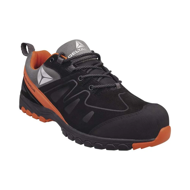 Delta Plus BROOKS3NO40 Brooklyn S3 SRC Polyester Nylon Mesh/Nubuck Leather Shoe, Size 40, Black/Orange, Pack of 10 - Image 1
