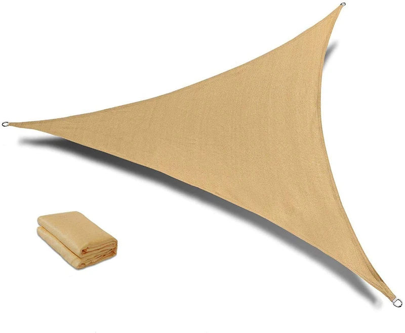SUNLAX Sun Shade Sail, 13'x13'x13' Sand Triangle Canopy Shades for Outdoor Patio Pergola Cover Sunshade Sails UV Blocking Canovas Covers