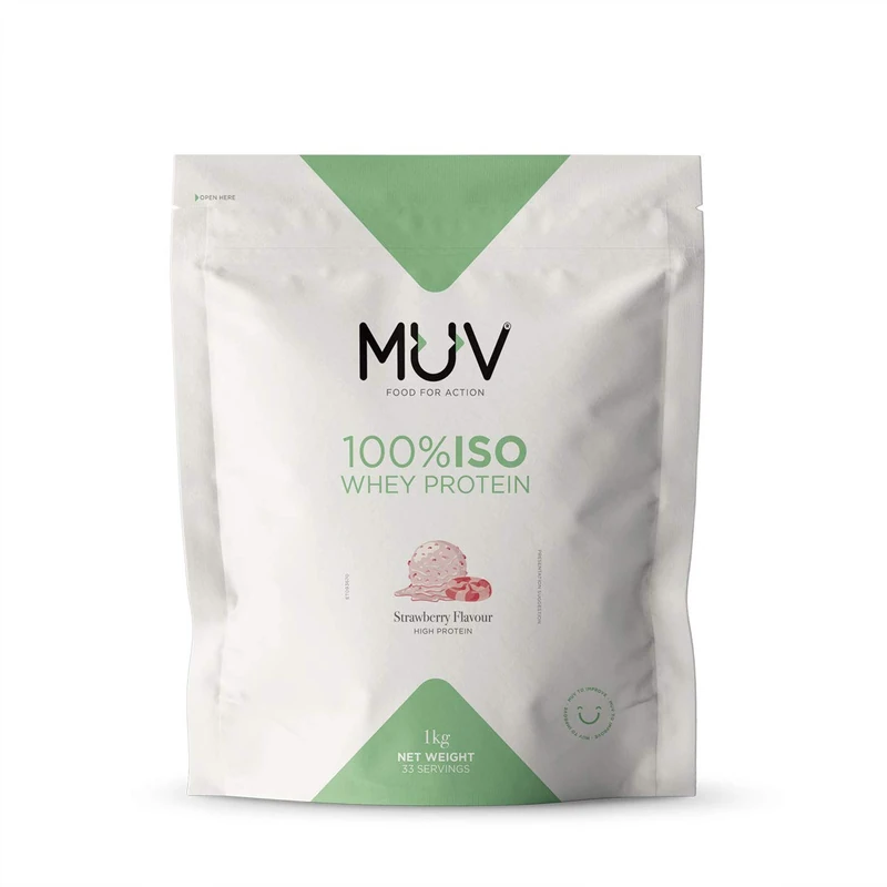 MUV Food for Action - Strawberry Iso Whey Protein, 1kg