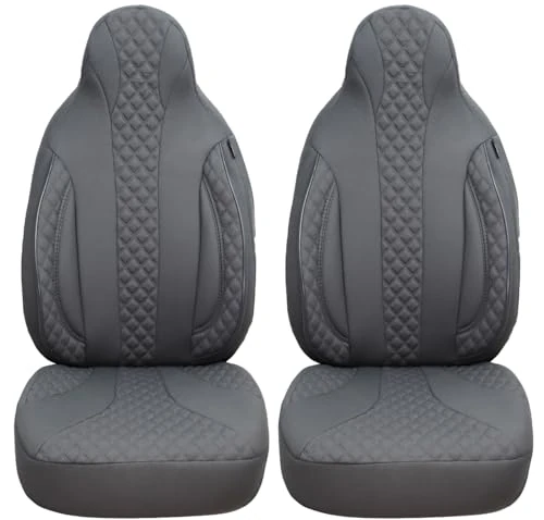 BREMER SITZBEZÜGE Dimension Seat Covers Compatible with Land Rover Range Rover MK3 Driver & Passenger from 2012 PL409 Grey