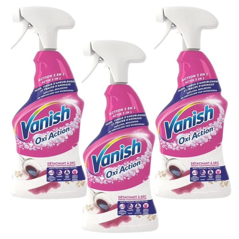 Vanish Gold Oxi Action Upholstery & Carpet Cleaner, Targeted Spot Cleaning Stain Remover Spray, 500 ml | 30 Second Amazing Stain Removal | Neutralises Odours | Helps Prevent Pet Remarking | Pack of 3