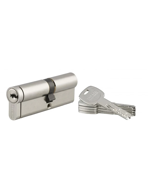 THIRARD - Transit 2 Double Entry Lock Cylinder - Brass - Indoor & Outdoor Use - 8 Pins - Snatch, Anti-Drill, Anti-Snap - 40 x 50 mm - Grey