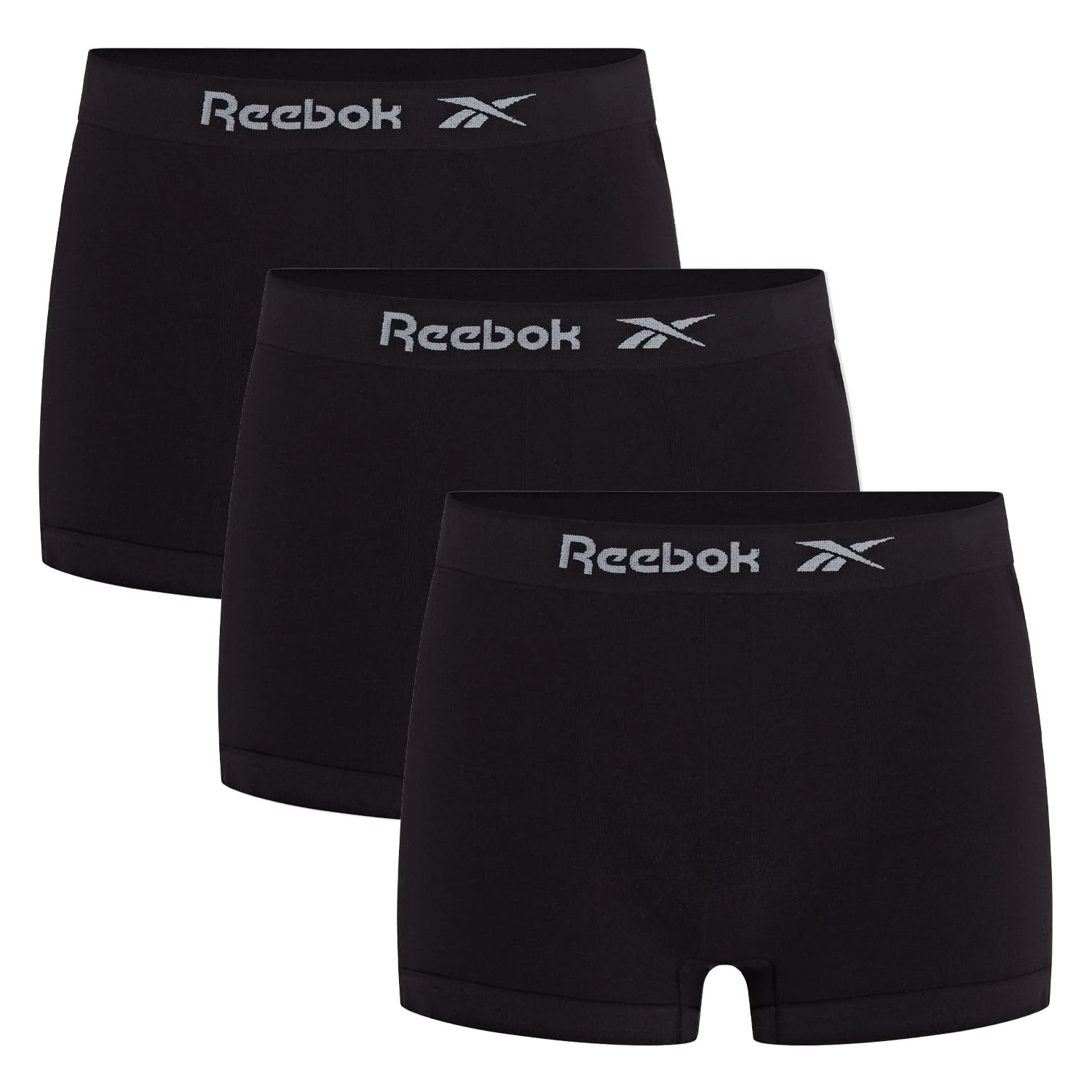Reebok Dale Boxers for Men | Pack of 3 Seamless Mens Trunks, Breathable & Stretchable Underwear for Men | Multipack Boxer Shorts, Black, M