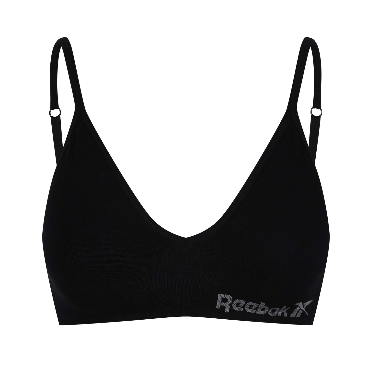 Reebok Justine Women's Crop Top | Bras for Women Made with Stretch Cotton | Cropped Low-Impact Sports Bras Women with Removable Pad in 3 Colours, Black, M
